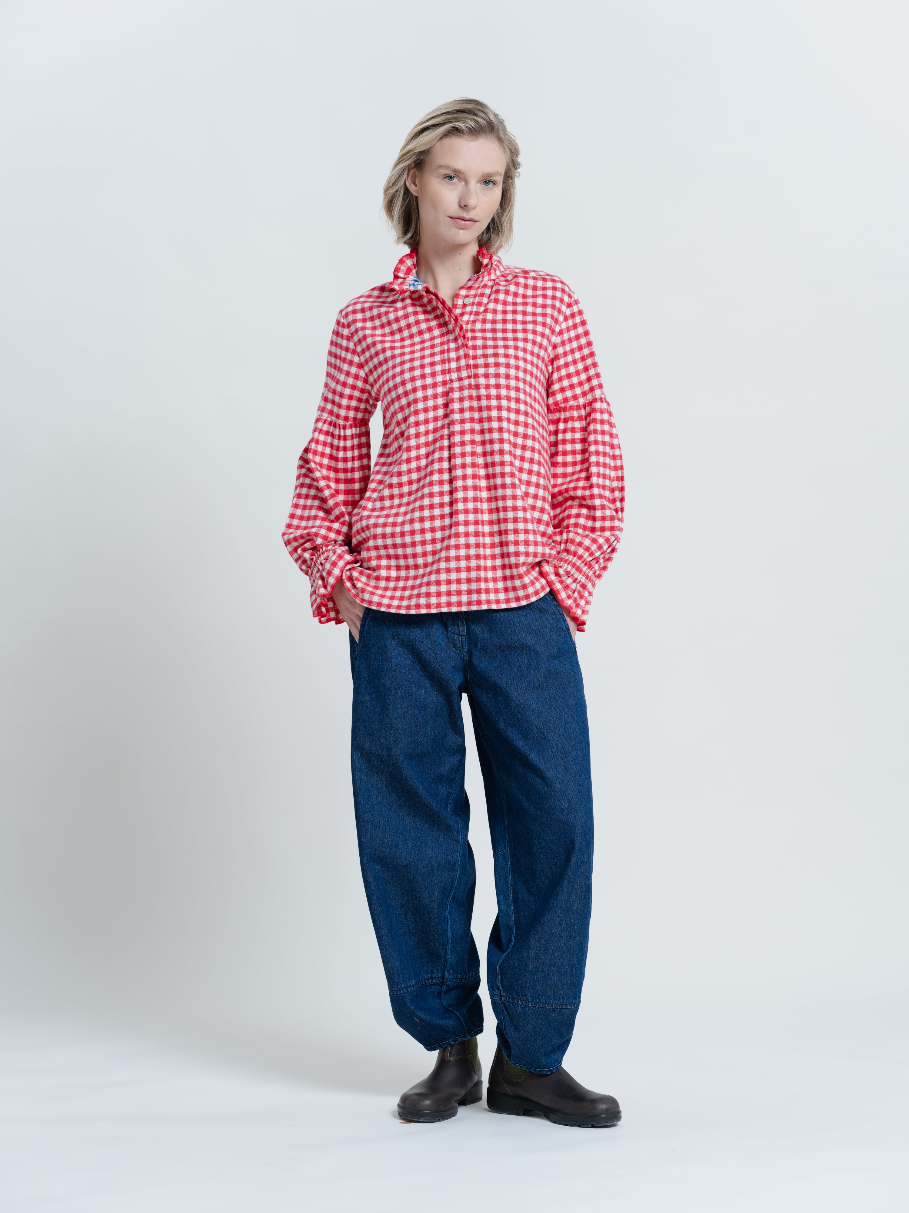 The Red Gingham Edwardian Shirt