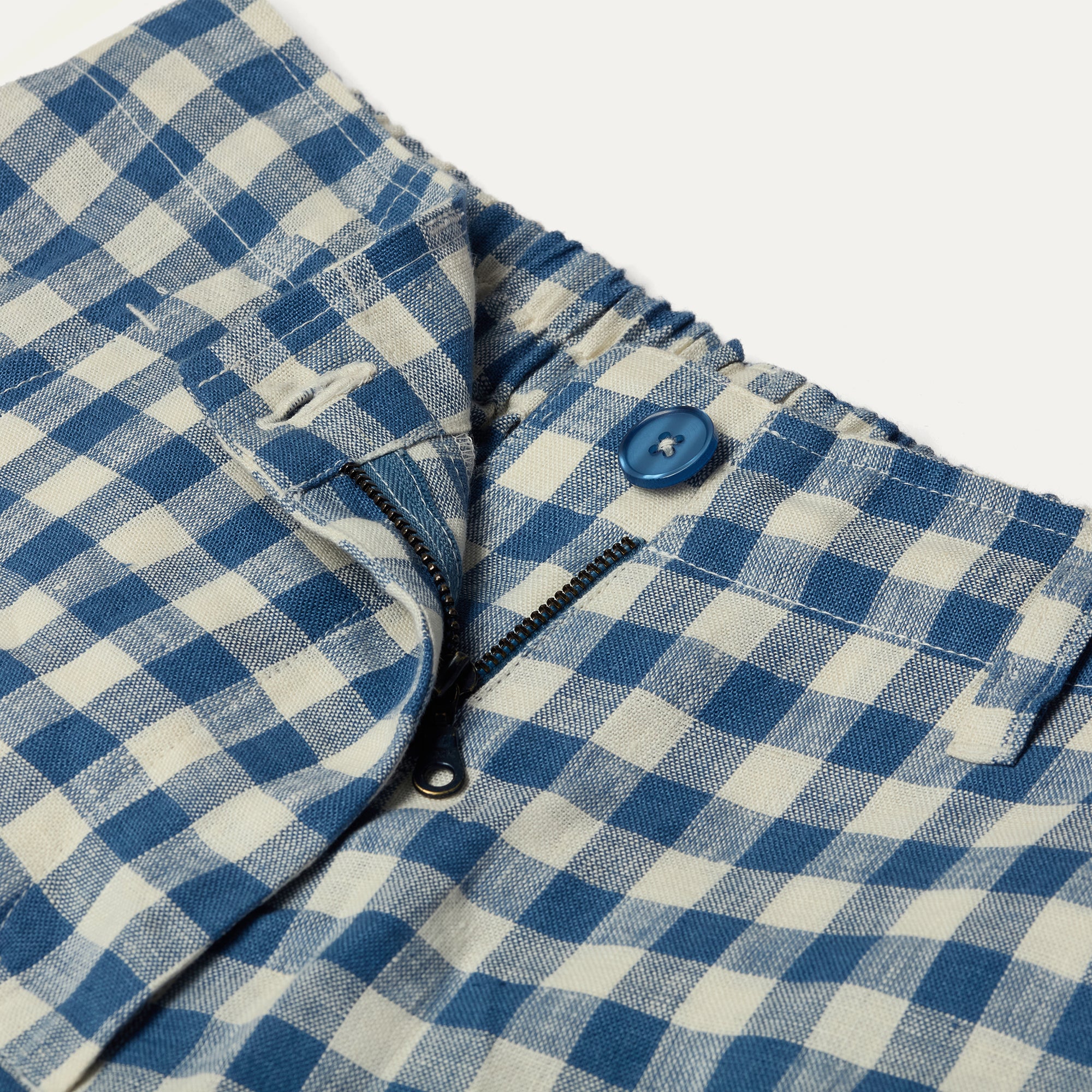 Blue Gingham Workwear Trousers