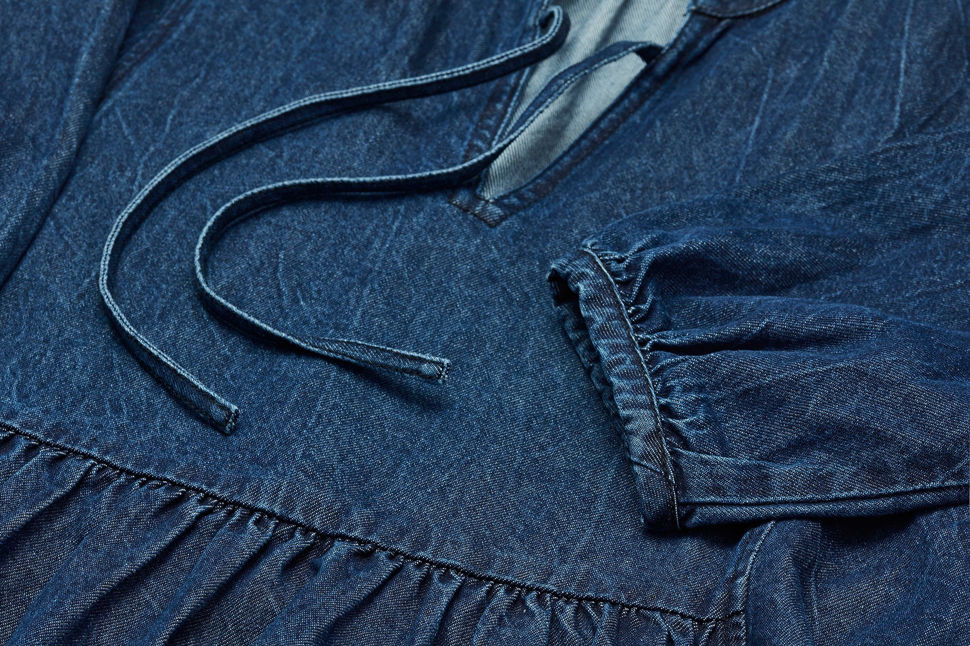 The Tassel Denim Front Dress