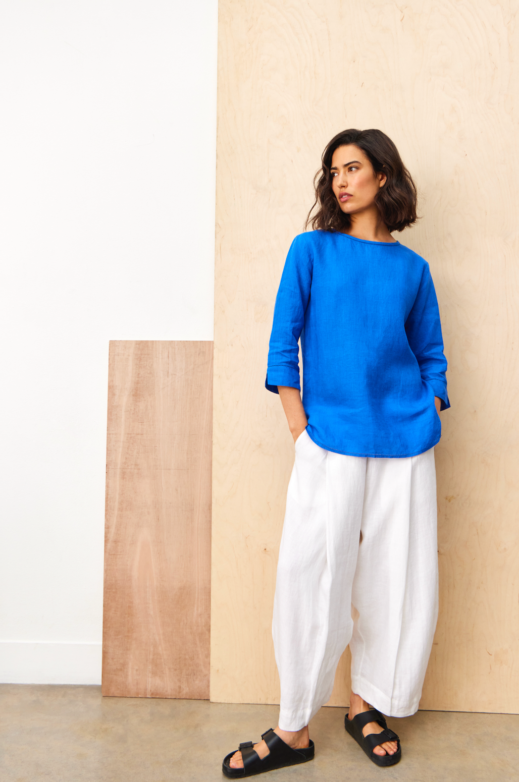 The Round Neck Linen Top