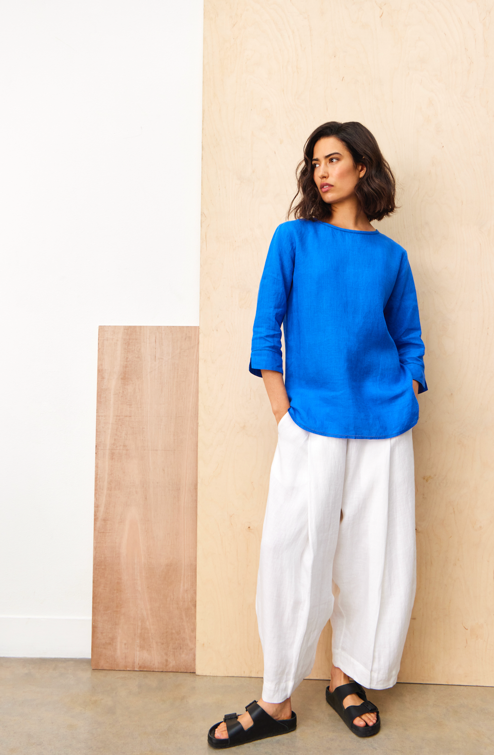 The Round Neck Linen Top
