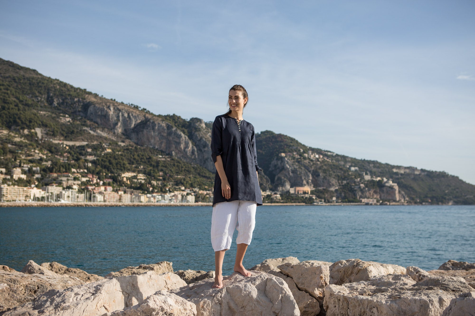Archive Pintuck Tunic Top Linen