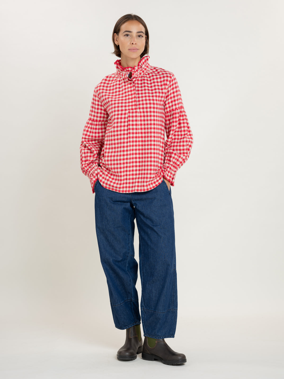 The Red Gingham Edwardian Shirt