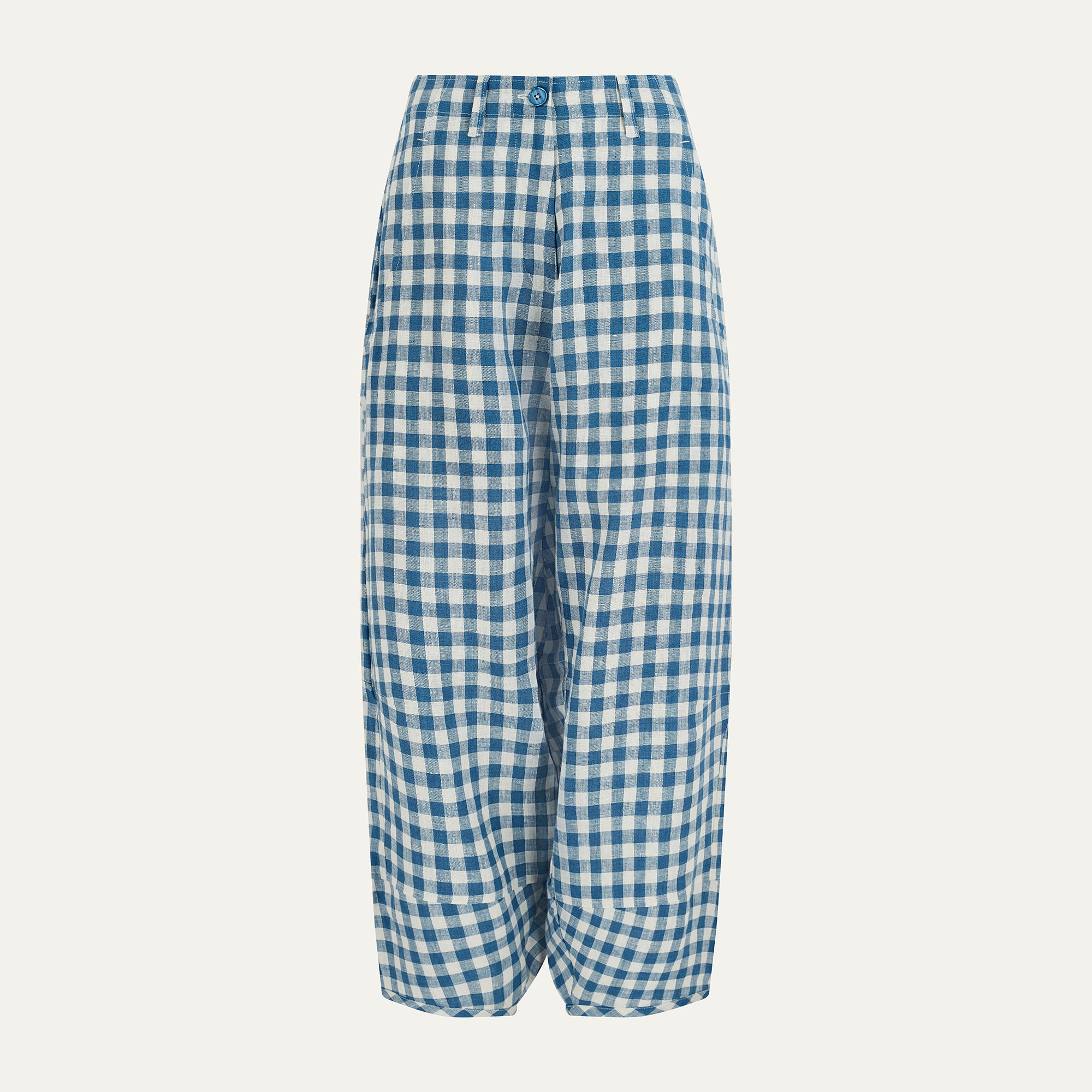 Blue Gingham Workwear Trousers