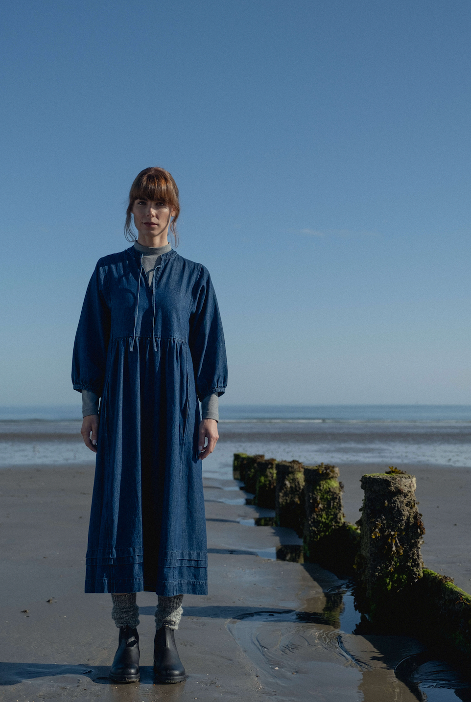 The Tassel Denim Front Dress