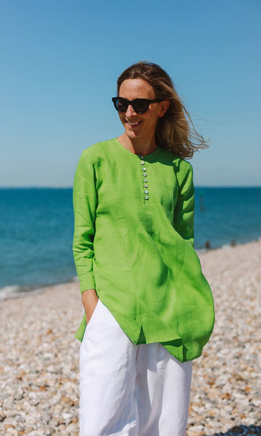 Archive Pintuck Tunic Top Linen